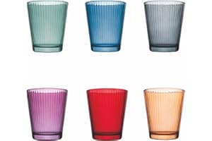 Villa d'Este Home Tivoli 1996 Juego de 6 vasos de agua 350 ml de cristal, Nice Color