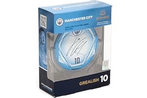 Signables Signature Series (Facsimile Signed) Soccer with Player Info - for Manchester City Jack Grealish Fans- Official Collectors