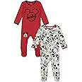 Disney Mickey Mouse Baby Boys 2 Pack Sleep N Play Fleece Zip-Up Gray