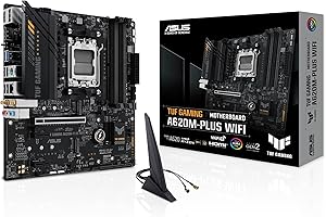 ASUS TUF GAMING A620M-PLUS WIFI Scheda madre AMD mATX, DDR5, PCIe 4.0, 2 slot M.2, Q-Latch, Ethernet Realtek 2.5Gb, Wi-Fi 6, 2 DisplayPort, HDMI, USB 3.2 Gen 1 e Type-C, BIOS FlashBack, Aura Sync
