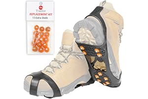 Traxtor Schuh Spikes Anti Rutsch - Schuhe für Winter umrüsten - Schuhkrallen für EIS und Schnee - Steigeisen als Gleitschutz bei Glatteis - inkl. 15 Ersatz-Schneespikes