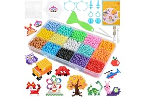 AUAUY Zestaw koralików z bezpiecznikiem wodnym, 1500 szt., 15 kolorów, nietoksyczne magiczne koraliki dla dzieci, do samodzielnego napełniania, puzzle do samodzielnego wykonania, zabawki edukacyjne