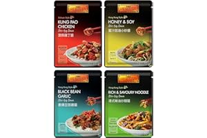 Lee Kum Kee Asian Stir Fry Sauce Bundle (4 Pack) - Black Bean & Garlic, Honey & Soy, Kung Pao, and Rich & Savoury Noodle - Authentic, Quick & Easy Meal Kits for Chicken, Tofu & Veg