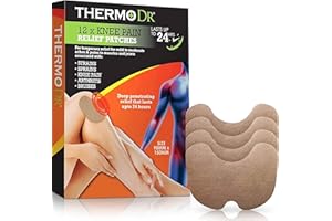 ThermoDR Knee Patches - Heat Patches Made with Non-Woven Fabric Infused with Menthol, Camphor, Eucalyptus, and Wormwood Plant Extract - Multi Use Patch for Muscle and Joint Aches 12 Pcs, 1 Pack
