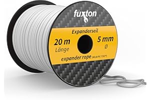fuxton corda elastica 5 mm 20 m bianco, elastico (elastico da esterno, banda elastica, corda elastica, corda di gomma, corda per teloni, corda di tensionamento, elastici per piscina)