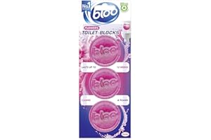 Bloo In Cistern Triple Blocks Rose with Long Lasting Anti-Limescale Cleaning, Foaming & Pink Water Technology