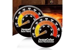 JossaColar Wood Stove Thermometer Log Burner Thermometer Magnetic, Flue Thermometer Log burner Temperature Gauge, Log Burner Accessories (2pcs, multicolor)
