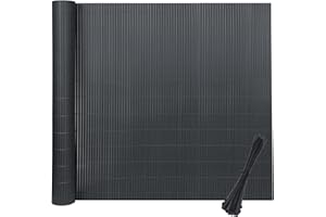 XINZI Mata maskująca z PCW, odporna na warunki atmosferyczne, z opaskami zaciskowymi, z tworzywa sztucznego, do ogrodu, na balkon, taras (antracytowa)