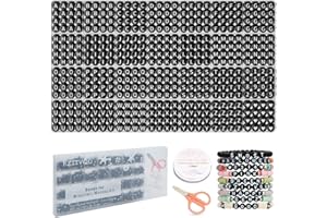 FZIIVQU 1450 Pieces Letter Beads Kit, 4x7 mm Black Acrylic Alphabet Beads Letter Beads for Jewelry Making Number Beads Heart Beads Friendship Bracelet Beads Making