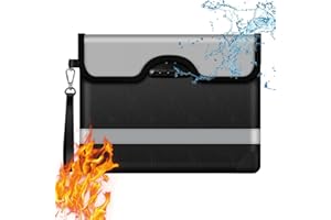 YapitHome Borsa Ignifuga con Chiusura a Cerniera Borsa di Sicurezza Ignifuga Porta Documenti Impermeabile e Lgnifuga per Passaporto,Documenti,Denaro,Oggetti di Valore, Gioielli