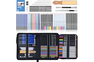 Oziral 73-teiliges Zeichen- und Malstifte-Set mit Bleistiften, Tusche, Radierern und Anderen Malwerkzeugen, geeignet für Künstler, Anfänger, Kinder und Schüler.