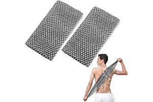 ELNX 2 Toalla Exfoliante, Toalla de Ducha Exfoliante Larga, paño Exfoliante Antibacteriano, para Mujeres y Hombres, Ideal para Limpiar, enjabonar y Eliminar Piel Muerta en SPA (Negro)