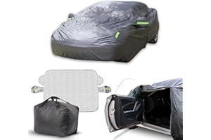 Buho Boost Classic - Telo Auto 100% Impermeabile con Parasole Incluso - Telo Copriauto Da Esterno con 2 Zip Strategiche - Protezione Completa Pioggia/Neve/UV/Polvere - Misura Universale Auto SUV