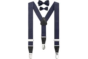 BomGuard bambino bretelle papillon Set 8-17 anni, altezza 135 cm - 175 cm