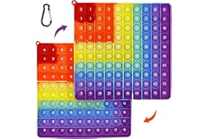 BOOWEN Pop It Fidget Toy Rainbow Popit Toys 20CM Push Pop Bubble Fidget Sensory Spielzeug Antistress Plopper Spiel für Kinder und Erwachsene (Double Size)