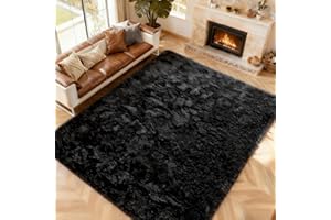 CHOSHOME Tappeto Soggiorno Moderni Unicolore Morbido Tappeti Soggiorno Pelosi Camera da Letto Morbido Tappeti Soffici in Velluto per, Adatto per Tappeto per Soggiorno (Nero,200x290cm)