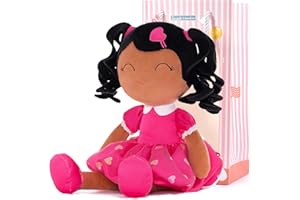Gloveleya Baby Doll Gifts Plush Curly Girl Toys with Love 16" Rose
