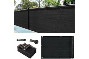 SuQurtom Garden Privacy Netting 2m x 10m - 90% Blocking Privacy Fence Screening UV-Resistant Tear-Resistant Shade Net with Ropes and Ties for Outdoor Balcony, Garden, Pool (Black)