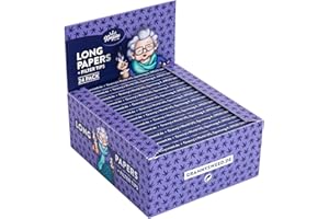 GRANNY'S WEED 24x Granny's® new Long Papers mit Filtertips | 108 x 45 mm | King Size | 36 Blatt ungebleicht | 36 Tips | King Size | OmasRawpapers | Zellstoff Long Papers