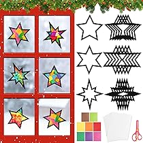 Bricolage De Noël Enfants, Kit De Bricolage Décorations De Fenêtre De Noël Étoile Décoration De Noël Intérieur Fenêtre, Étoiles Images De Fenêtre De Noël Hiver à Bricoler Pour Enfants Avent Réveillon