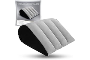 PROSIXTOY Cuscino Gonfiabile a Forma di Cuneo per Ridurre la pressione in Vita e Schiena Minimalista Blu Ausiliare di Postura Yoga,Grigio