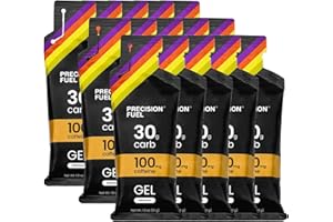 Precision Hydration PF30 Caffeine Energy Gels for Running, Cycling, Hiking - 30 g of Carbohydrates & 100 mg of Caffeine Per Glucose Gel - 15 Packs of 51 g Gels