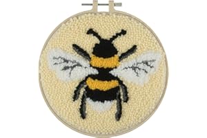 HI-TACK Trimits Punch Needle Hoop Kit, 20.3cm (8in), Bee