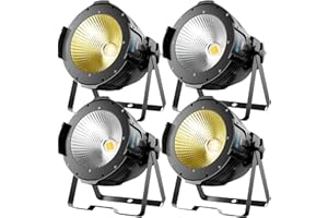 BETOPPER Foco PAR LED 100W COB DMX - Luces Escenario Profesionales, Blanco Frío/Cálido Ajustable, 4 Pack | Para DJ, Bodas, Teatro, Iglesias y Eventos Fotográficos