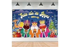 Augshy Feliz día de Reyes Pancarta, Decoración de Navidad para Reyes Magos Interior Exterior Decoración, Navidad Reyes Magos Pared Actividad Decoración