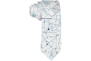 SARA NELL Men's Classic Woven Business Tie Silk Necktie Physics Physical Formula On White Neck Ties