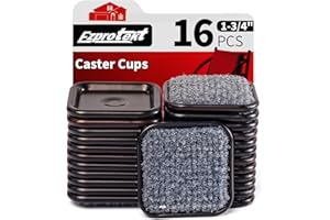 Ezprotekt Φ 45 mm Square Reusable Felt Furniture Sliders with Carpet Bottom, 1 3/4" Furniture Movers Floor Protectors Pads to Protect Hardwood, Tile or Laminate Floors from Scratches, Brown/Gray