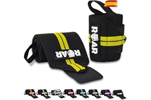 Roar® Muñequeras Deportivas, Muñequeras Crossfit Hombre y Mujer, Muñequeras Gym Hombre, Wrist Wraps, Muñequera Crossfit, Muñequeras Gimnasio, Calistenia, Musculación, Halterofilia