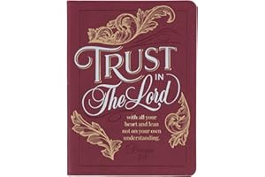 Christian Art Gifts Petit journal en cuir végétalien bordeaux avec inscription inspirante pour femme – Carnet Trust in The Lord Bible Verse Proverbes 3:5, 240 pages lignées, ruban 14,5 x 17,8 cm