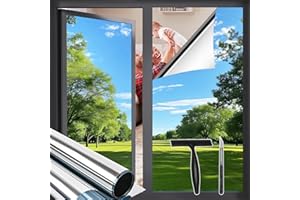 Zindoo Vinilos para Cristales Efecto Espejo Vinilo Adhesivo Cristal con Kit de Montaje Anti UV Anti Calor Unidireccional Protector de Privacidad Protege del Sol para Hogar Oficina Tienda 40 × 200cm