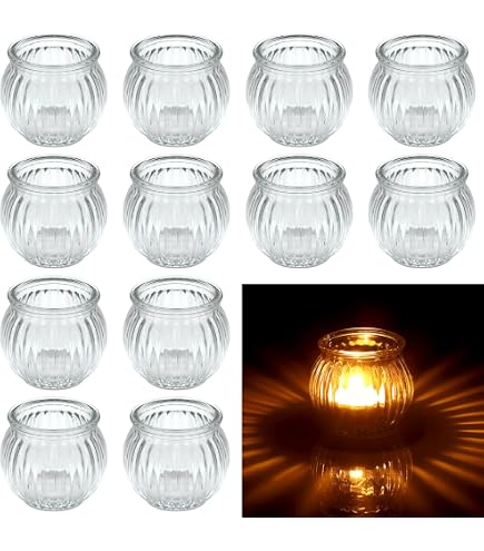 Windlicht Teelichthalter Kerzenglas 8,5 x 9,5 cm Deko Landhaus Nostalgie Vintage