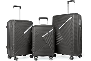 TAN.TOMI Koffer Set 3 Teilig Hartschale, Hartschalenkoffer, Kofferset mit TSA-Passwortsperre Gepäck-Sets Hartschale Suitcases Rollkoffer mit 4 Rollen