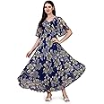 Fashion2wear Women's Georgette Floral Digital Print Short Sleeve Full-Length Fit & Flare Long Gown Dress for Girls (LN-X9TQ-MN1D)