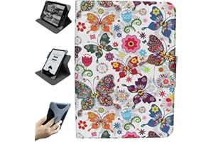 ZHAOCO Étui Détachable Universel pour 6'' Nouveau Kindle 2024/2022, Kobo Nia/Clara 2E / Clara HD, Léger Housse de Protection avec Angles de Vision Multiples - Papillon