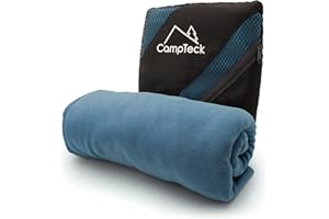 CampTeck U6829 Microfibre Towel for Yoga Mats - Hot, Bikram & Power Yoga (184 x 62 cm) Non-Slip with Carry Bag - Blue