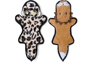 SHARLOVY Juguetes para Perros sin Relleno, chirriantes, Juguetes masticables para dentición, con 6 Capas Resistentes para Razas