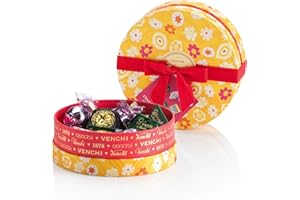 Venchi - Hutschachtel mit 14 verschiedenen Pralinen, Gianduia-Geschmack, extra dunkel und Karamell mit "Piemont-Haselnüss", glutenfrei, 200 gr Frühlingskollektion-Geschenkbox, Geschenkidee