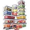 Chef's Path Set di scatole di immagazzinaggio – scatole portaoggetti in plastica con pratico coperchio (16 pezzi) – scatole d