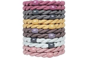 COZEASY 12 Stück Elastische Haargummis, ohne Metall Geflochtener Keine Pull oder Beschädigung Pferdeschwanz Halter, Elastisch Haarbänder für Damen & Mädchen Dickes und Lockiges Haar (Set 17)