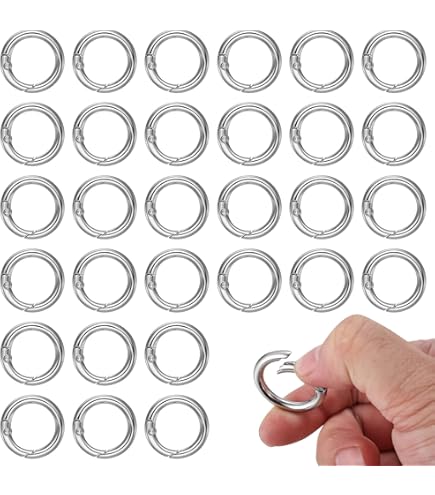 Zasvec Karabijnhaak voor tassen, 25 mm, 30 stuks, tassenaccessoires, draaischarnier, D-ringen, schuifgesp, rugzakgesp, sleutelhanger voor tassen, riem