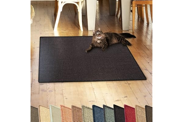 casa pura Tapis à griffer en sisal Naturel pour Chats Résistant Antidérapant Parfait pour protéger Vos Meubles et satisfaire Les Griffes exigeantes de Votre félin préféré (Noir, 100 x 100 cm)