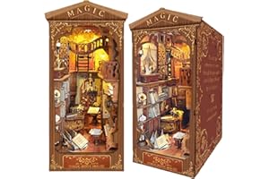 KINGSTORA DIY Book Nook Kit, Magic LED Bookend, Touch Control, Ambient LED Lighting, Creative Versatile Home Decor (Magic Book House)