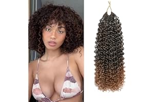 FLWAI Pre Looped Micro Kinky Curly Crochet Hair 8 Packs 12 Inch Yanky Twist Crochet Hair Kinky Twist Synthetic Wavy Curly Crochet Hair Extensions for Black Women (1B/T30, 12inch)