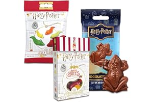 Jelly Belly Harry Potter Schokofrosch mit Sammelkarte, Bertie Bott's Bohnen in sämtlichen Geschmacksrichtungen und Jelly Slugs Gelee-Schnecken