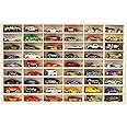 DECOCRAFT Display Cabinet Compatible with Hot Wheels Lorry Design – Toy Storage Shelves with 54 Slots – Heavy Duty Wooden Cube Storage Box – Modern Design