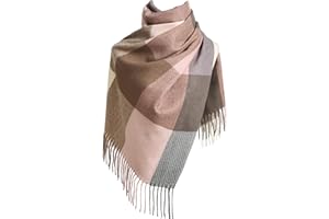 EONPOW Sciarpe da donna Sciarpe invernali Tartan Wraps Scialle lungo Tassel Stole Ladies Warm Scarf